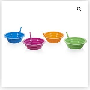🆕 4-pack sip-a-bowl 22oz bowls with built in straw